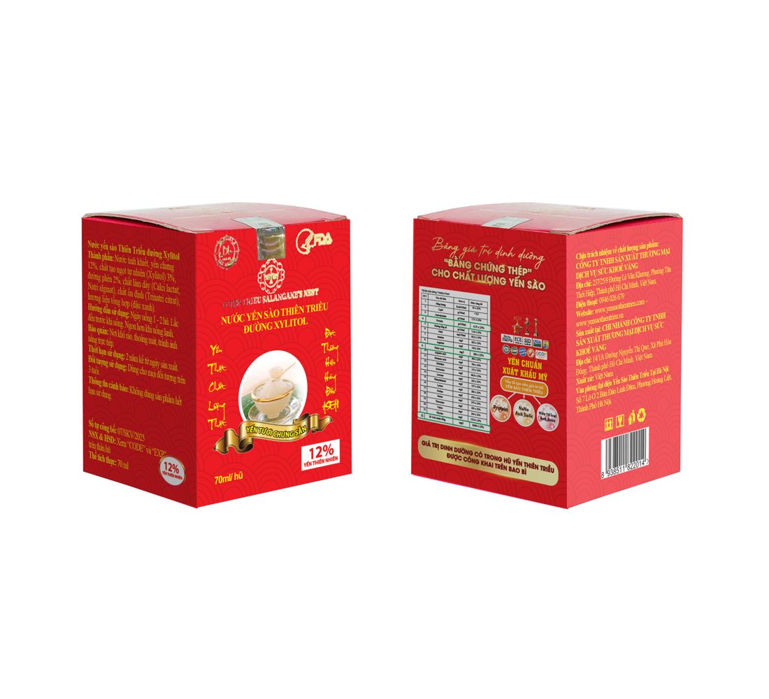 Nước yến sào Thiên Triều đường Xylitol 12%
